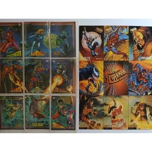 Fleer Ultra Spider-Man Uncut Sheet Fleer 1995& 1993 SkyBox Marvel Universe Cards